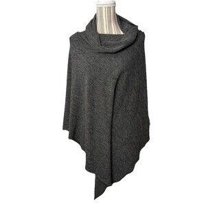KAVU “Pretty Poncho” Solid Charcoal Pullover One Size OSFA Cover Up Warmth Cozy